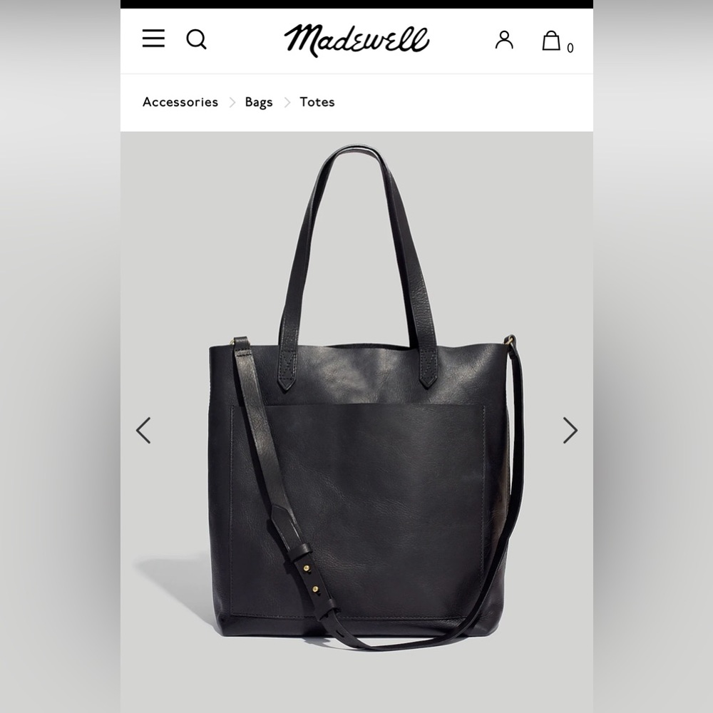 Like New Madewell Black Medium Transport Tote, retails for $168